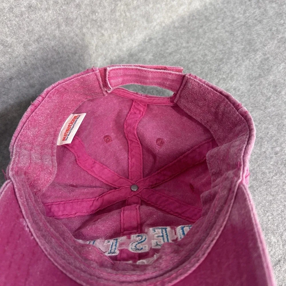 Destin Florida Mens Pink Sunsations Ball Cap Adjustable Denim Structured OSFM